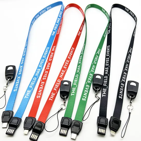 卸売価格新しいプロモーションギフト USB ストラップネックストラップ充電器ケーブルストラップタイプ C 3 In1 電話用データケーブル