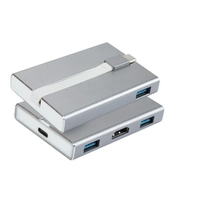 折りたたみ式 USB C 3 ポート ハブ マルチポート アダプター (HDMI および Pd 付き)